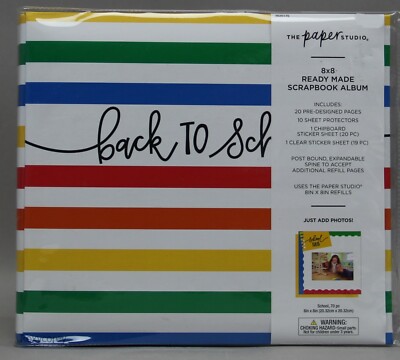 Paper Studio 8x8 Back To School Scrapbook Complete 20 Designed Pages NEW