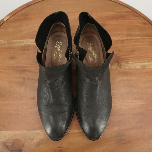 Seychelles Womens Snare Ankle Boots Booties Block Heel Zip Up Black Leather 8 - Picture 6 of 9