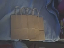 Creative Hobbies Gift Tote - Brown paper 5.25x3.25x8 lot of 4 Gift Bags