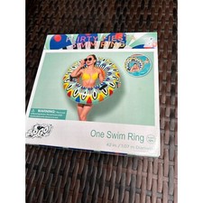 H2OGO Flirty Fiesta Inflatable Swim Ring Pool Tube with Handles 42" New in Box