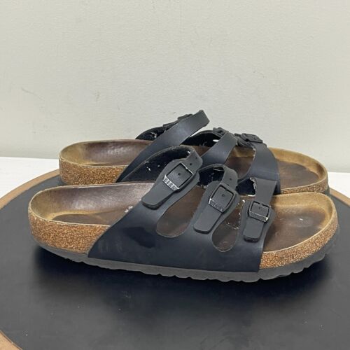 Birkenstock Florida Soft Footbed Women's Sz 40 US 9 Reg Birkibuc Black Sandals