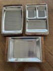 3 Vintage MCM Kalmar /Selandia Designs DenmarkStainless Steel/Teak Trays* — photo 1