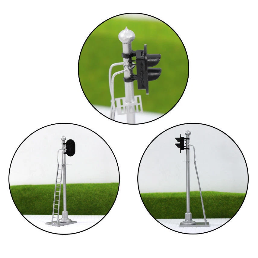 2pcs O Scale 1:43 Model Railway Signals Green Red Block Signal with Ladder - Image 4 of 4