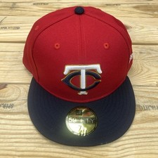 MLB New Era 59FIFTY Minnesota Twins Fitted Hat Cap 7 1/2 Red/Black NWT