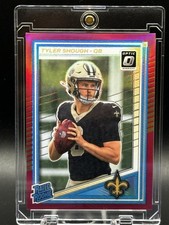 2025 Panini Optic Rated Rookie Tyler Shough #223 Retail True Pink Prizm RC SP