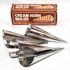 Vintage Fox Run 1982 Stainless Steel Cream Horn Molds, 4 pcs., in box,HONG KONG