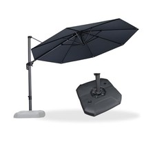 Patio Umbrella with Base Outdoor Cantilever Round Umbrella Aluminum Offset