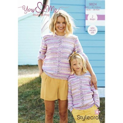Strickanleitung Stylecraft 9824 DK Mutter & Kind Strickjacke & Pullover Größe 18''-40