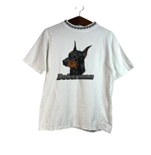 Vintage Cal Cru Adult Unisex Doberman T-Shirt 90s Single Stitch Size L