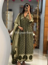 Designer Wedding Wear Aline Suit Indian Women's Ethnic Kurti Pant Dupatta Set