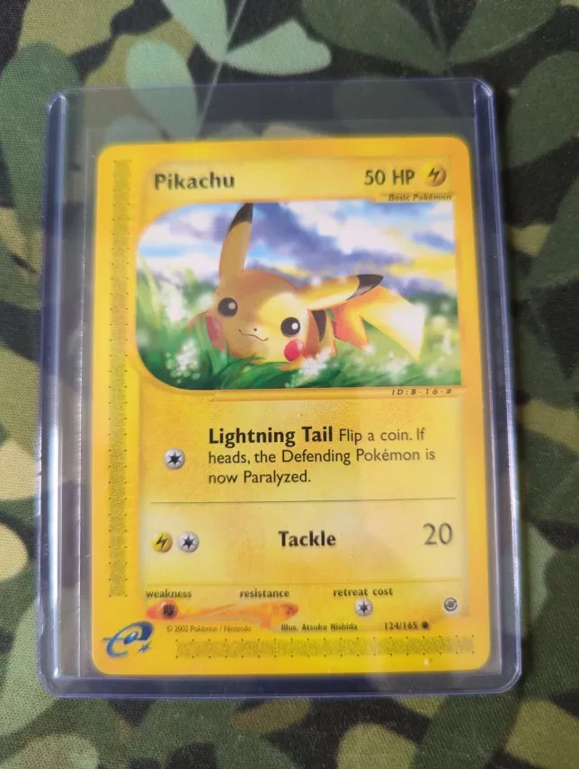 Pikachu 124/165 Expedition Base Set Regular Near Mint Condition Vintage Rare