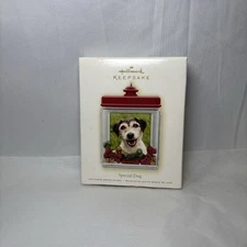2009 Hallmark Special Dog Treat Jar Photo Holder Frame Ornament