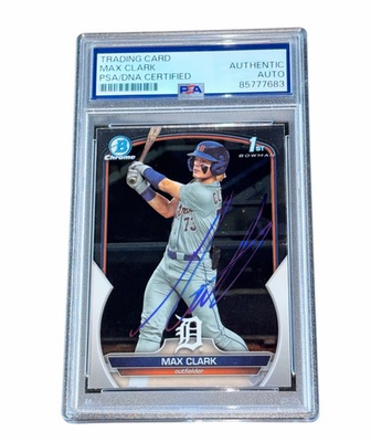 #ad #ad Max Clark Signed Card 1st Bowman Paper Auto Detroit Tigers Autographed PSA $129.99