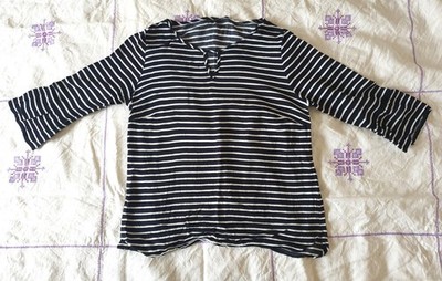 Comma Sommer Shirt Damen Damen Gr. 36 3/4 Arm Viskose Streifen