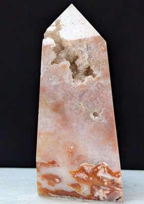 Carnelian Tower Drusy Quartz Point Crystal Big Chakra Gemstone Wand Reiki