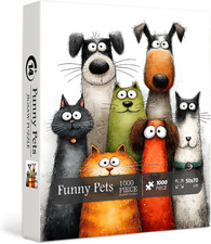 Funny Pets 1000 Piece Jigsaw Puzzle 27.5 x 19.7 Inch