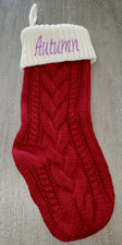 CHRISTMAS STOCKING PERSONALIZED AUTUMN NAME EMBROIDERY 16 INCH KNIT NICE 