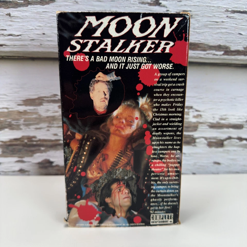 Moon Stalker VHS Tape 1989 Complete Entertainment Horror Gore Slasher Rare Movie - Image 2 of 4