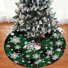 Christmas Tree Skirt Plush Holiday Decor Round Floor Cover Mat 90/120 cm