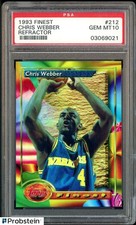 1993 Topps Finest Refractor #212 Chris Webber Warriors RC Rookie HOF PSA 10