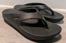 OOFOS Original Recovery Thong Sandals Flip Flops Mens Size 7 Womens 9 Black