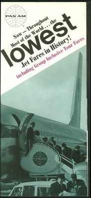 Pan American World Airways Lowest Jet Fares in History airline folder 1967
