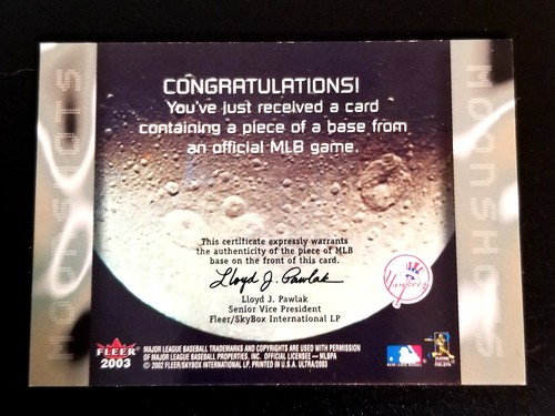 2003 Fleer Ultra Moonshots Materials Base Relic Jason Giambi New York Yankees - Picture 2 of 2