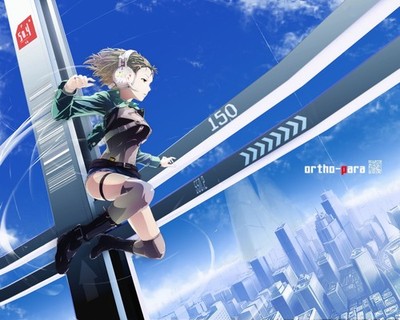 Anime girls techno original characters legs headphones Custom Gaming Mat Desk