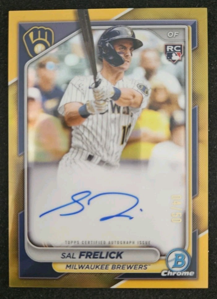 2024 Bowman #CRA-SF Sal Frelick Chrome Rookie Auto Gold Refractor /50
