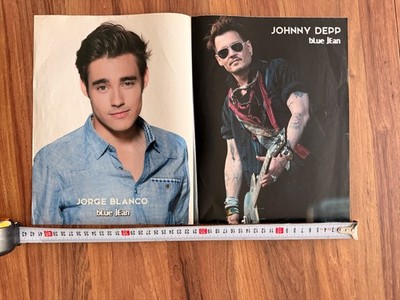 Johnny Depp Lady Gaga Jorge Blanco Double Sided Poster Rare Turkish Magazine