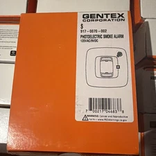 Gentex S Photoelectric Smoke Alarm, 120VAC/9VDC White