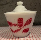 VTG Fire-King Kitchen Aids Grease Jar/Bowl W/Lid 5 1/2” EUC Very Rare
