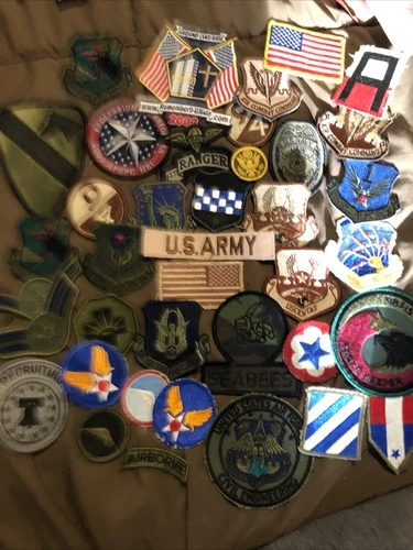 US Military Ww2 Army Navy Seabees Air Force Large Patch Lot 40 Pieces