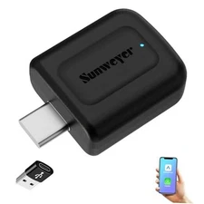 Sunweyer 2024 Latest Wireless CarPlay & Android Auto Dongle 2 in 1 Type-C Port