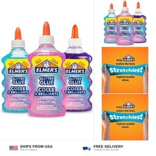 Elmer's Liquid Glitter Glue, Assorted Colors, Blue, Pink, Purple - Arts Cra...