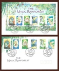 2002 AUSTRALIA " THE MAJIC RAINFOREST " SET OF 2 FIRST DAY COVERS