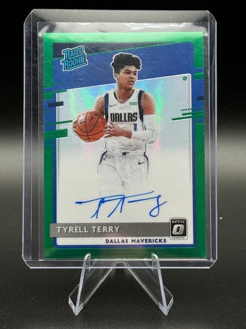 2020-21 Donruss Optic Rated Rookie Prizm Green Tyrell Terry Auto Card #181 4/5