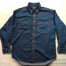 Vintage 90s Levi's Red Tab Jeanswear Denim Shirt Women's Med. Made in Hong Kong