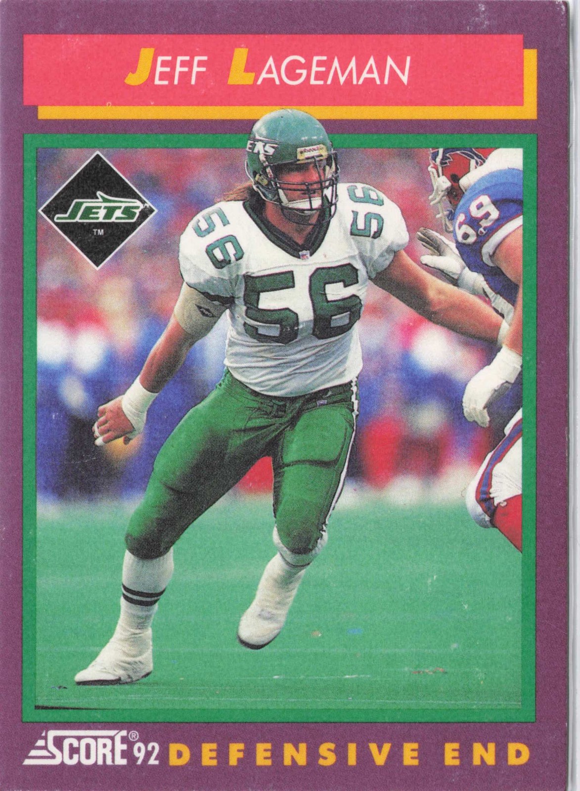 1992 Score Jeff Lageman #208