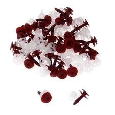 50PCS 23.8mm Red Auto Guard Plate Fastener Decorative Pin Rivet Fixed Clips