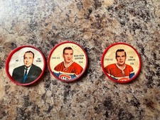 SHIRRIFF 106 TOM JOHNSON 104 BOOMBOOM GEOFFRION 40 TOE BLAKE PLASTIC HOCKEY COIN