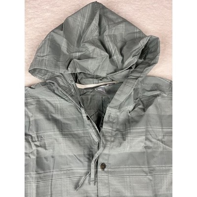 Kathmandu Mens Plaid Hooded Pullover Shirt Size M Lightweight Button Up