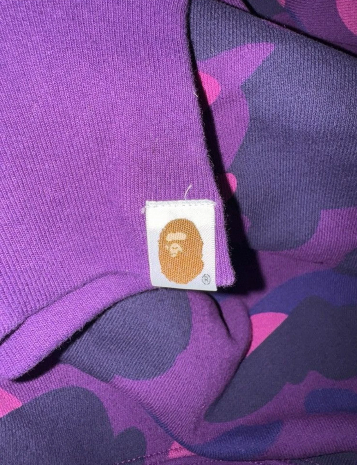 A BATHING APE (BAPE) BAPE PONR Felpa con Cappuccio Full Zip Viola Uomo XL (nuova con etichette)