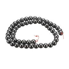 50pcs Black Courage Stone Natural Stone Beads 8mm Round Loose Bead