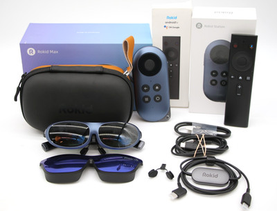 ROKID Max Smart Glasses w/ Carry Case, Rokid Station & Cables - RA201