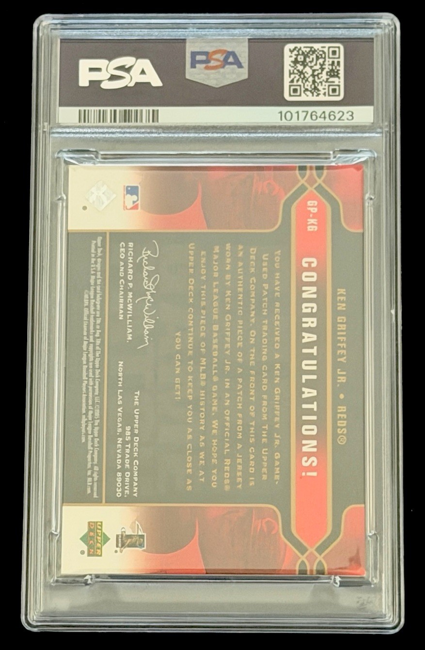 2005 UD Ken Griffey Jr Game Worn Patches Patch PSA 7 Reds NO HIGHER GRADE POP 1 view 2