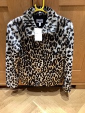 Ladies Coast Faux Leopard Skin Jacket, Size UK 8 New with Tags