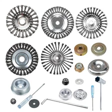Steel Wire Wheel Brush Cutter Weed Eater Trimmer Head with Adapter Kit