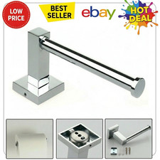 Stainless Steal Modern Square Toilet Paper Roll Holder in Chrome WC Bathroom