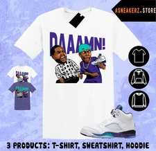 Shirt To Match Retro 5 Grape 2025 Sneaker Matching Tee Damn Meme Friday HOT ITEM